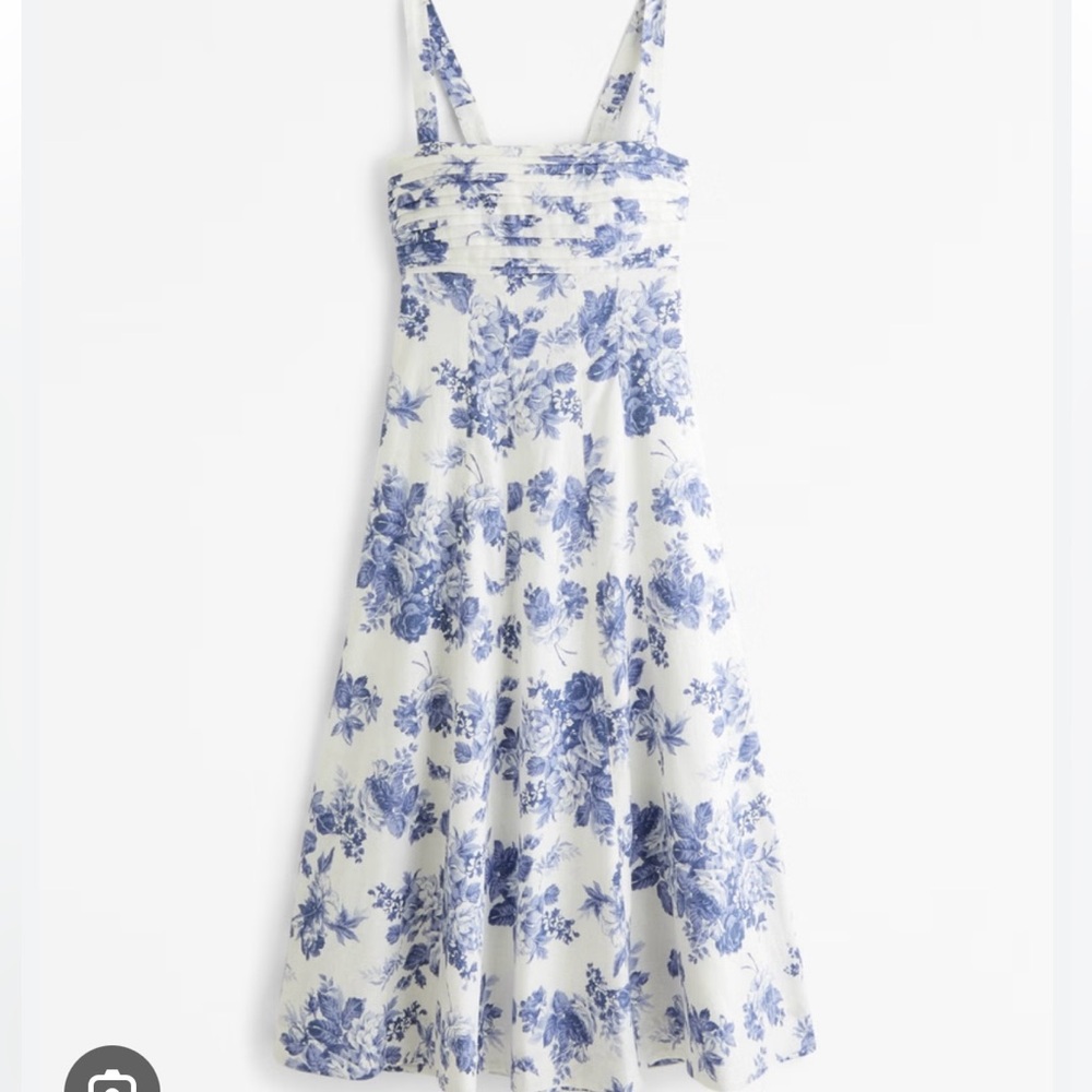 Abercrombie & Fitch Blue Floral Midi Dress